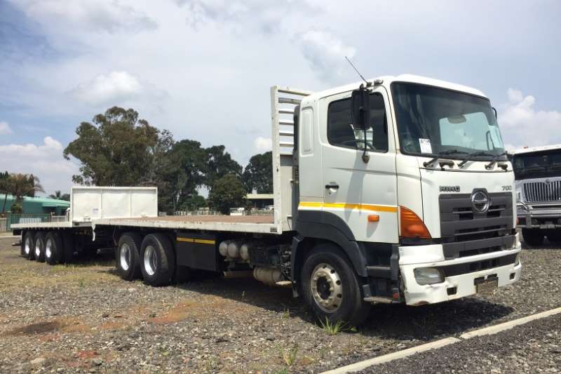 2008 Hino 700 Profia 57 450 Flat Deck + H/F Tri Axle Trailer Flat deck